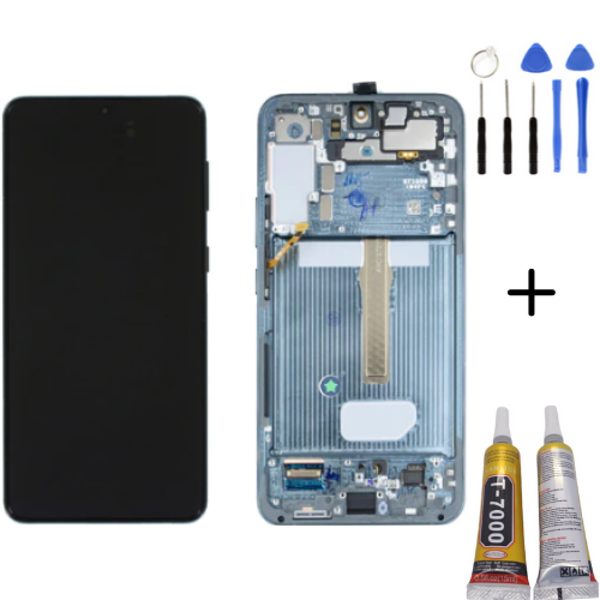 TE Samsung S22 Plus S906 Uyumlu Çıtalı OLED Lcd Ekran Mavi +Full Set - Image 1