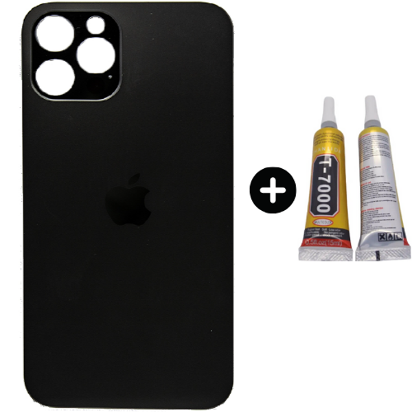  iPhone 12 Pro Uyumlu Arka Pil Batarya Kapak Siyah + B7000 - Image 1