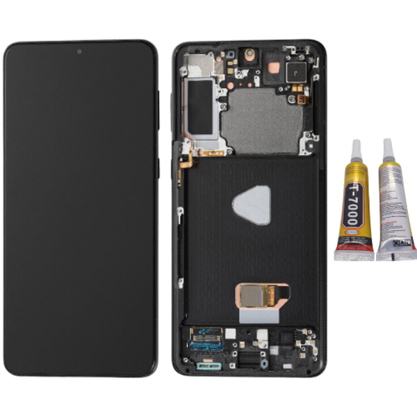 TE Samsung S21 Plus 5G G996 Uyumlu Çıtalı Lcd Ekran Servis Siyah  - Image 1