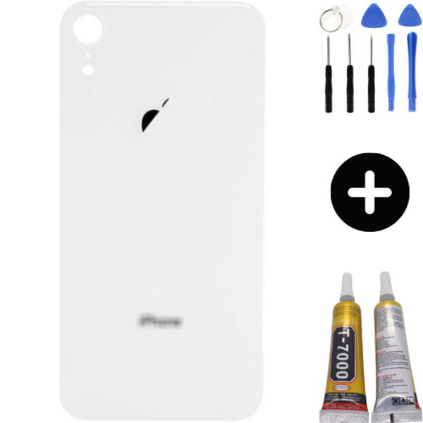  iPhone XR Uyumlu Arka Pil Batarya Kapak Beyaz + Montaj Seti - Image 1