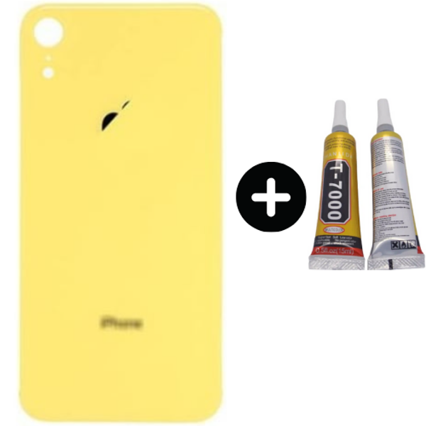  iPhone XR Uyumlu Arka Pil Batarya Kapak Sarı + B7000 - Image 1