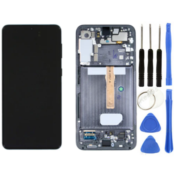 TE Samsung S22 Plus S906 Uyumlu Çıtalı A Kalite Lcd Ekran Siyah - Image 1