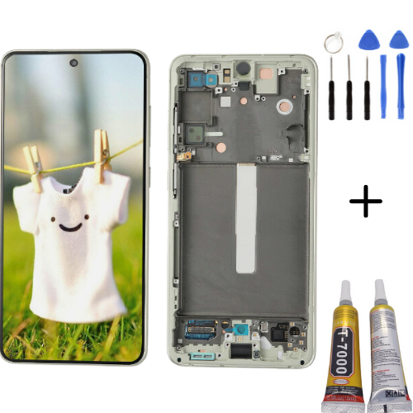 TE Samsung S21FE G990E Uyumlu Çıtalı OLED Lcd Ekran Yeşil  Full Set - Image 1