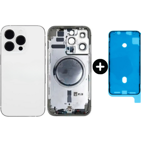  iPhone 14 Pro Uyumlu Boş Kasa Beyaz + Sıvı Ve Toz Bandı - Image 1