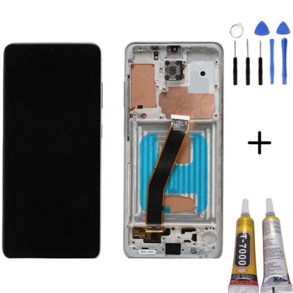 TE Samsung S20 G981 Uyumlu Çıtalı OLED Lcd Ekran Beyaz Full Set - Image 1