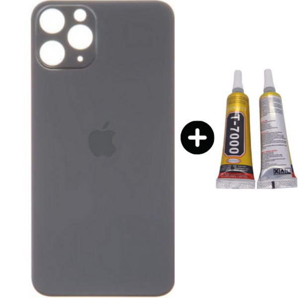  iPhone 11 Pro Max Uyumlu Arka Pil Batarya Kapak Siyah + B7000 - Image 1