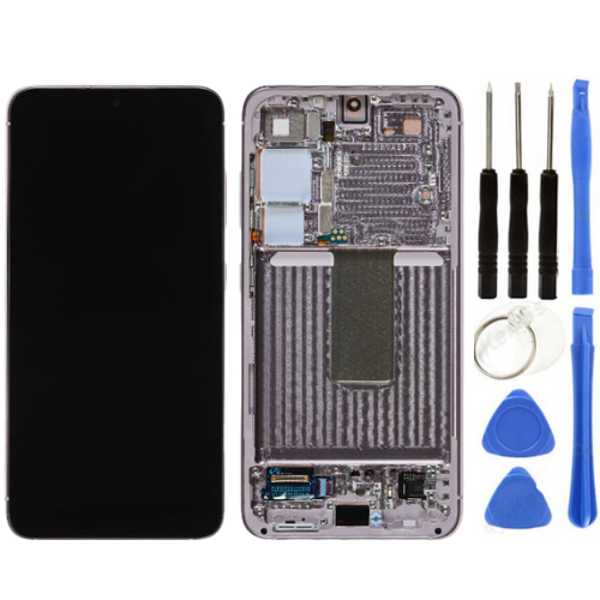 TE Samsung S23 S911 Uyumlu Çıtalı Lcd Ekran Beyaz + Tamir Seti - Image 1