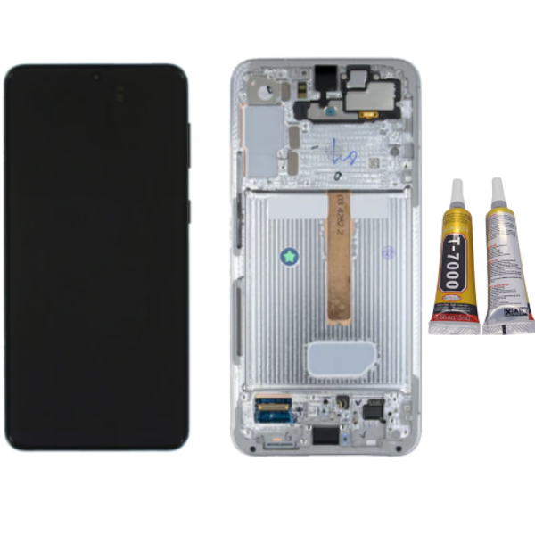 TE Samsung S22 Plus S906 Uyumlu Çıtalı A Kalite Lcd Ekran Beyaz - Image 1