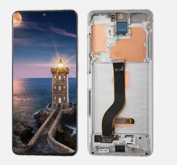 TE Samsung S20 Plus G986 Uyumlu Çıtalı Lcd Ekran Servis Beyaz - Image 1