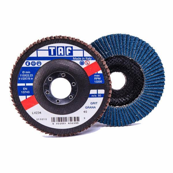 TAF Flap Disk ZİR-OKS LVZ34-40 K.115x22MM 40 Kum Zrk Mavi - Image 1