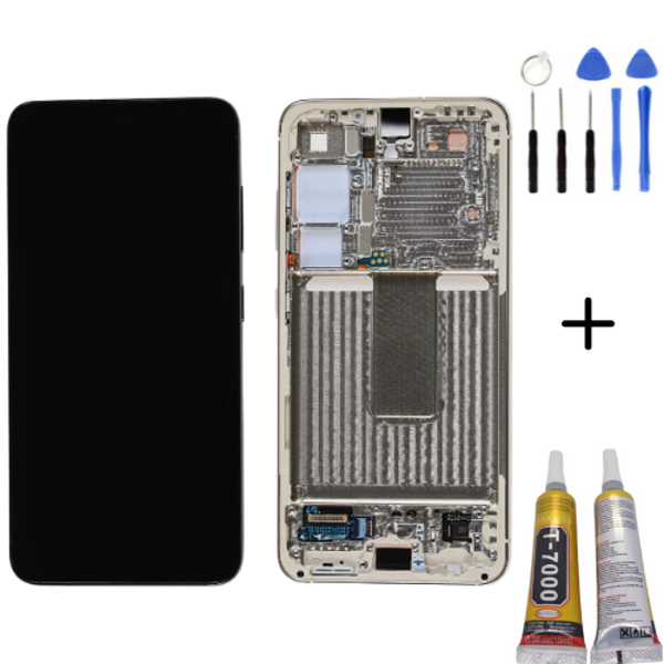 TE Samsung S23 S911 Uyumlu Çıtalı OLED Lcd Ekran Mor + Montaj Kiti - Image 1