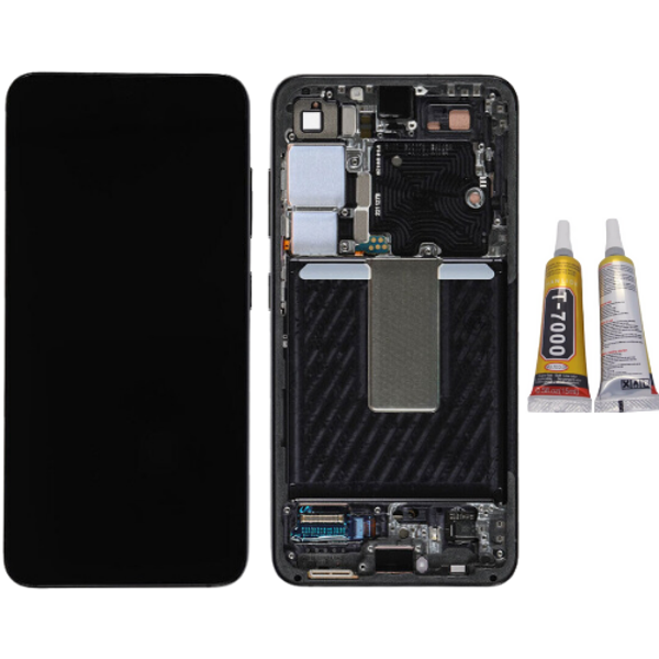 TE Samsung S23 S911 Uyumlu Çıtalı Lcd Ekran Servis Siyah + B7000 - Image 1