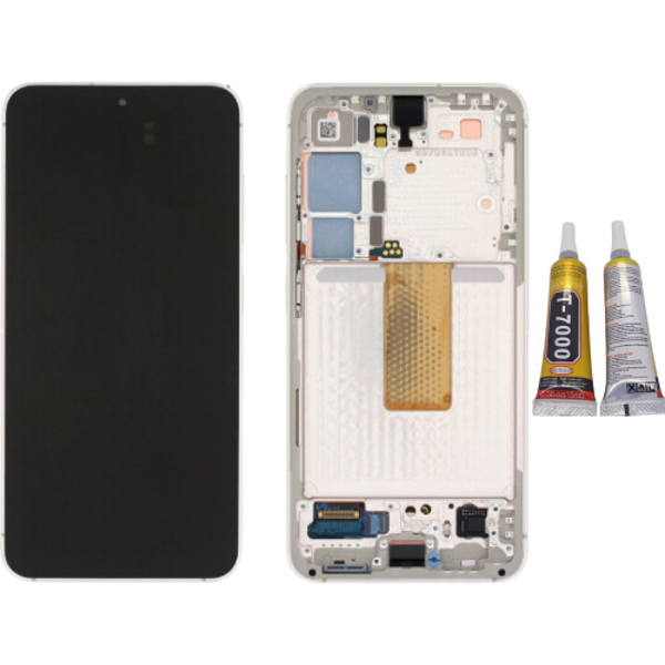 TE Samsung S23 Plus S916 Uyumlu Çıtalı A Kalite Lcd Ekran Beyaz+B700 - Image 1