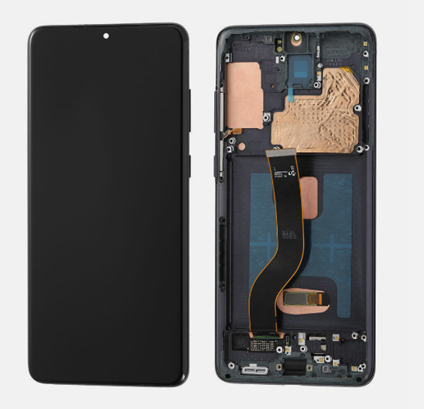 TE Samsung S20 Plus G985 Uyumlu Çıtalı A Kalite Lcd Ekran Siyah - Image 1