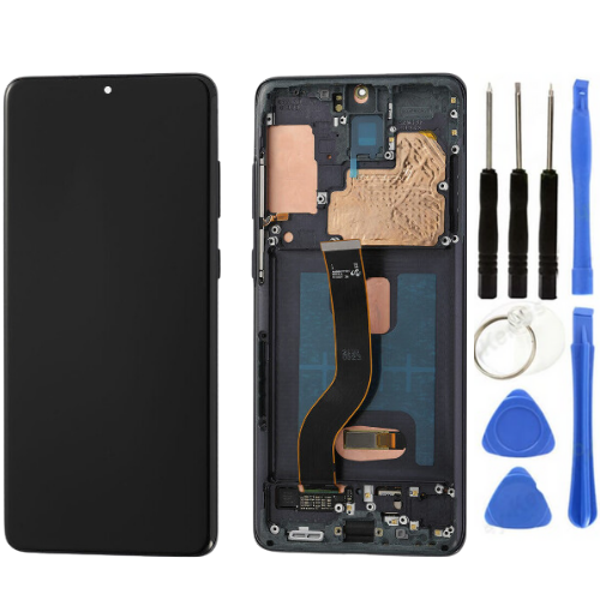 TE Samsung S20 Plus G985 Uyumlu Çıtalı Lcd Ekran Servis Siyah - Image 1