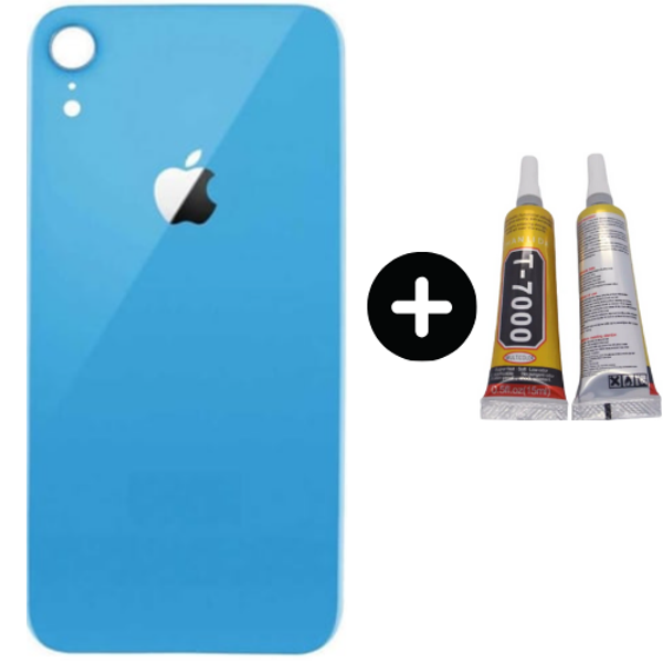  iPhone XR Uyumlu Arka Pil Batarya Kapak Mavi + B7000 - Image 1