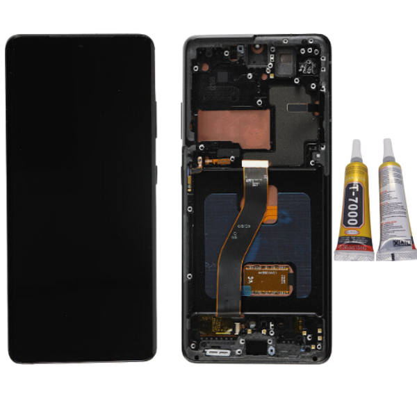 TE Samsung S21 Ultra 5G G998 Uyumlu Çıtalı Lcd Ekran Servis Siyah  - Image 1