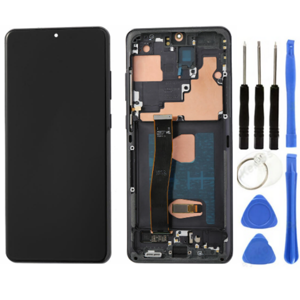 TE Samsung S20 Ultra G988 Uyumlu Çıtalı Lcd Ekran Siyah + Tamir Seti - Image 1