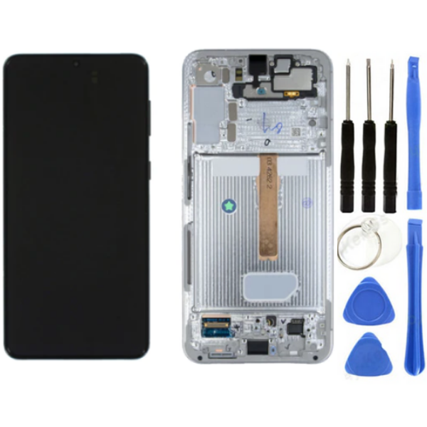TE Samsung S22 Plus S906 Uyumlu Çıtalı OLED Lcd Ekran Beyaz+Tamir Seti  - Image 1