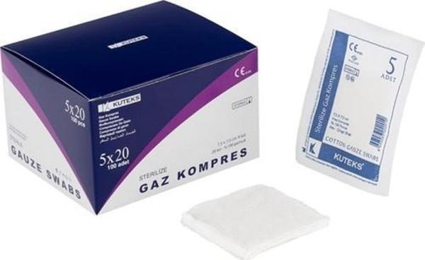 Bıçakçılar Kuteks Steril Spanç 7.5 Cm X 7.5 Cm 4 Kat 5'Li Paket - Image 1