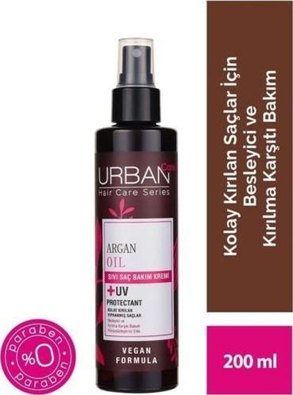 Urban Care Argan Yağı Kolay Kırılan Yıpranmış Saçlara Özel Sıvı Saç Bakım Kremi-Vegan-200 Ml - Image 1