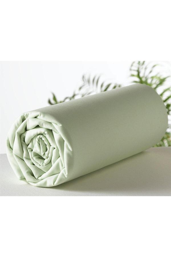 Makiteks %100 Pamuklu Açık Yeşil 100X200+50X70 Tek Kişilik Lastikli Çarşaf Takımı - Image 1