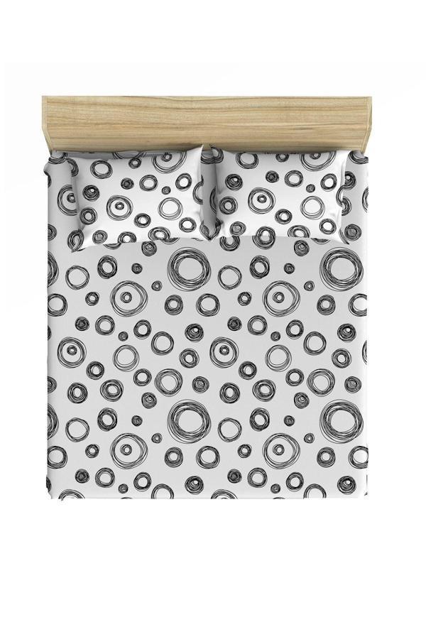 Maki Teks %100 Pamuklu Elipso 160X200 + 2*(50X70) Çift Kişilik Lastikli Çarşaf Ve Yastık Kılıfı - Image 1