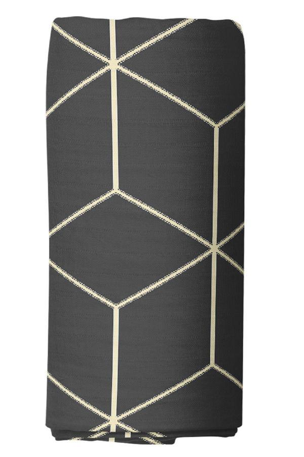 Makiteks %100 Pamuklu Geometrik Jeha Antrasit 100X200+50X70 Tek Kişilik Lastikli Çarşaf Seti - Image 1