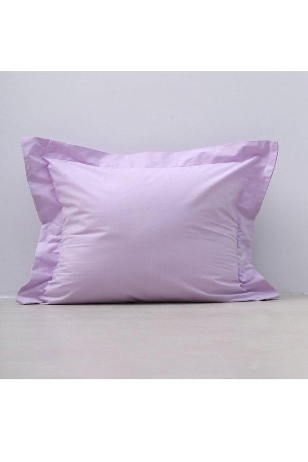 Maki Home Makiteks %100 Pamuklu Volanlı Süs Dikişli Lila 2 Adet 50X70 Yastık Kılıfı - Image 1