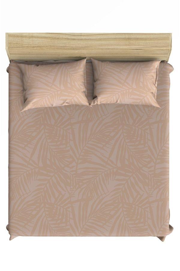 Makiteks %100 Pamuklu Yapraklar 100X200+50X70 Tek Kişilik Lastikli Çarşaf Seti - Image 1