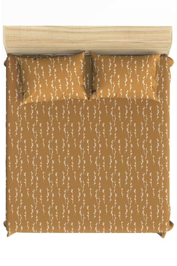 Maki Home Yüzde Yüz Pamuklu Rozzo Çiçekli 180X200+2*(50X70) Battal Boy Lastikli Çarşaf Takımı - Image 1