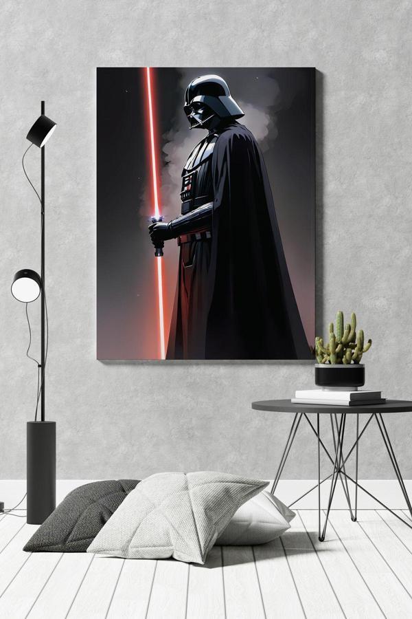 Darth Vader Neon Kılıcı Kanvas Tablo - Image 1