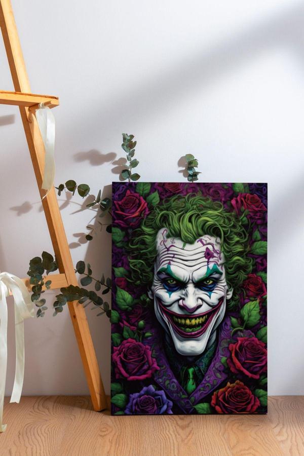 Güller Arasında Joker Kanvas Tablo - Image 1
