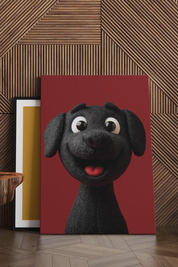 Sevimli Köpek Kanvas Tablo - Image 1