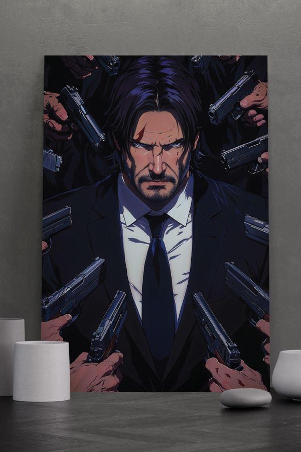 Jhon Wick ve Silahlar Kanvas Tablo - Image 1