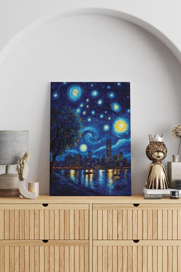 Van Gogh Şehir Manzarası Kanvas Tablo - Image 1