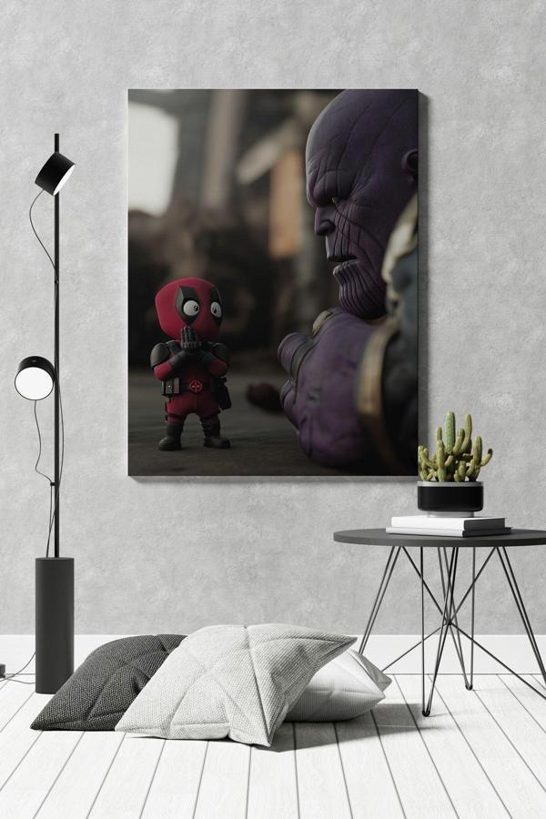Deadpool Thanos Kanvas Tablo - Image 1