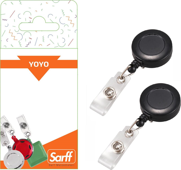 SARFF YUVARLAK KANCALI SİYAH EKO YOYO BLİSTER - 2ADET - Image 1