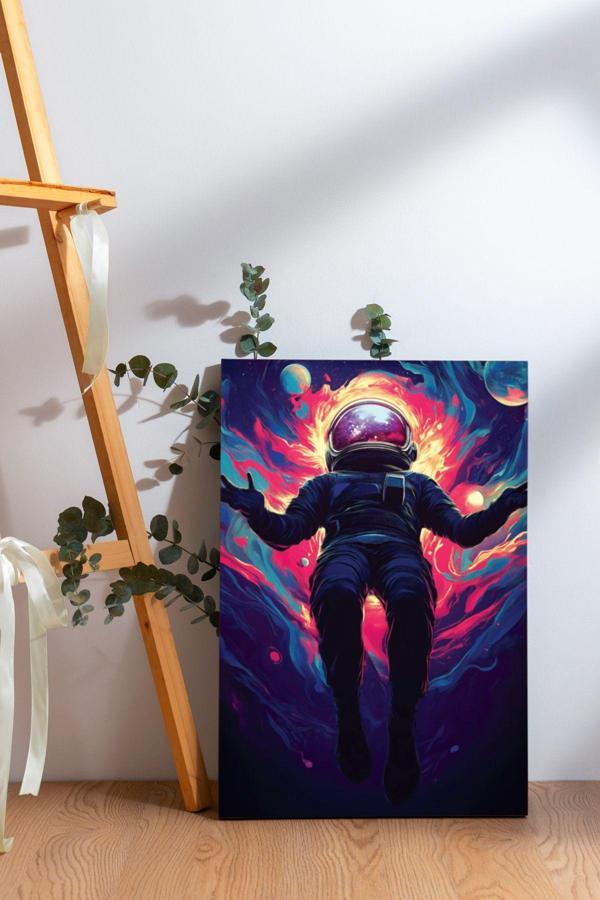 Renkli Astronot Kanvas Tablo - Image 1