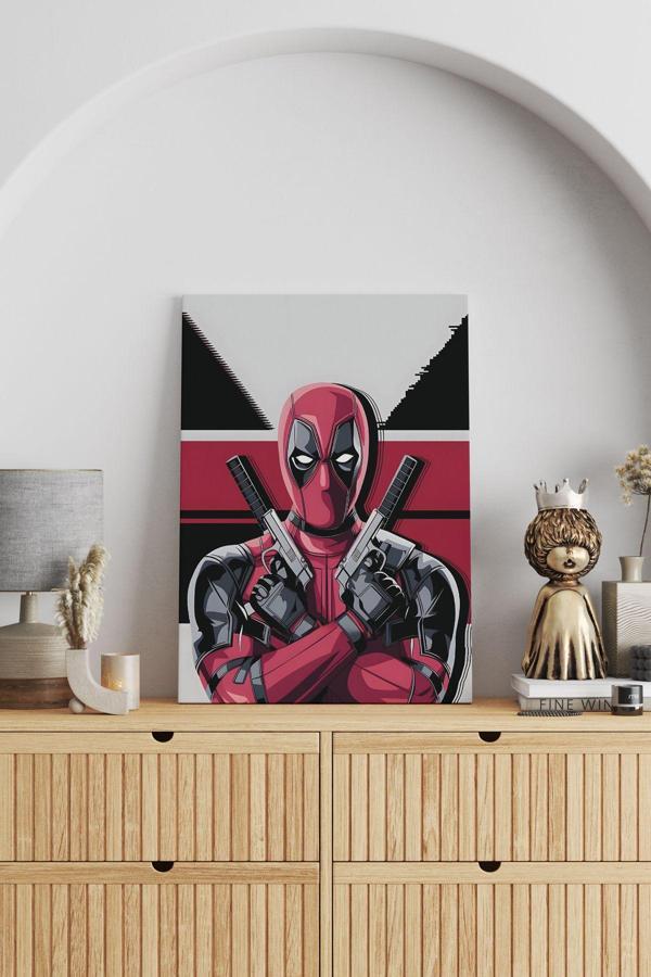 Deadpool Çift Tabanca Kanvas Tablo - Image 1