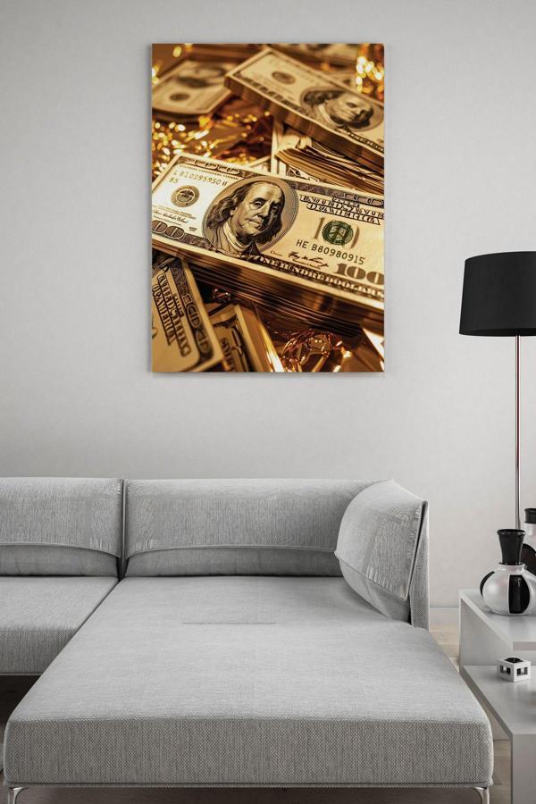 Altın ve Dolar Kanvas Tablo - Image 1