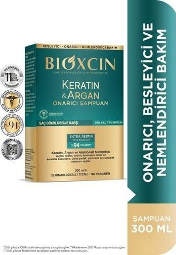 Bioxcin Keratin & Argan Onarıcı Şampuan 300 Ml - Image 1
