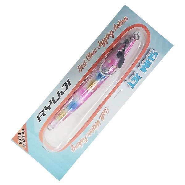 Ryuji Slim Jet 8cm 20gr Metal Jig Yem Rainbow Glow - Image 1