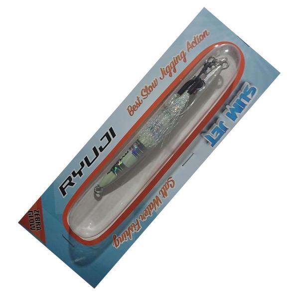 Ryuji Slim Jet 8cm 20gr Metal Jig Yem Zebra Glow - Image 1