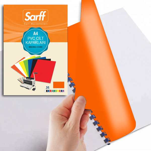 Sarff 450 Micron A4 OPAK TURUNCU PP KAPAK 50 li Paket - Image 1
