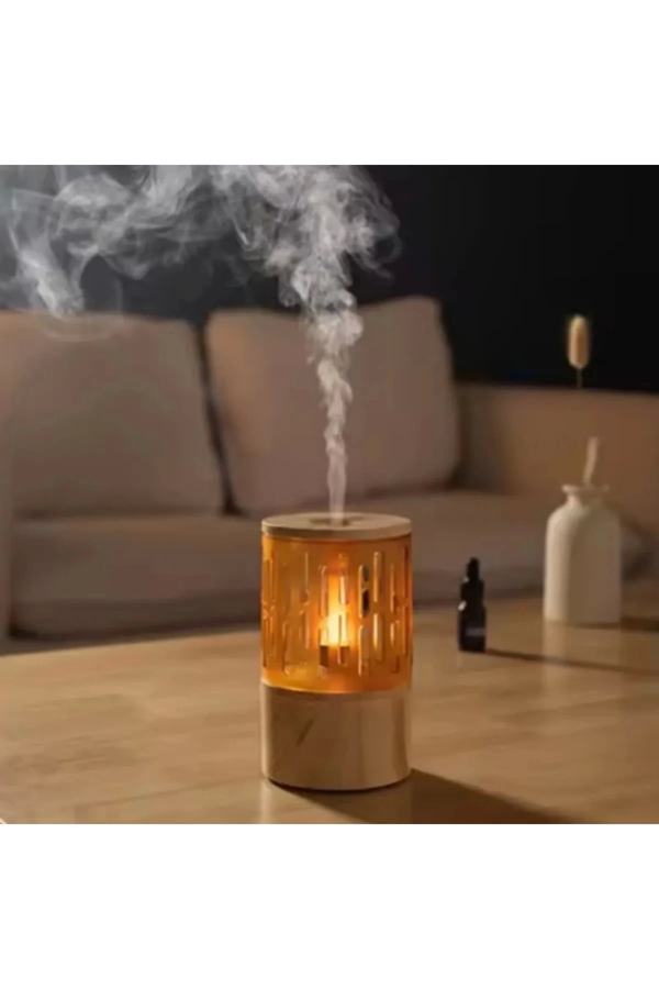 Mum Işığı Görünümlü Taşınabilir 125ml Kapasiteli Işıklı Aroma Yayıcı Hava Nemlendirici - Image 1
