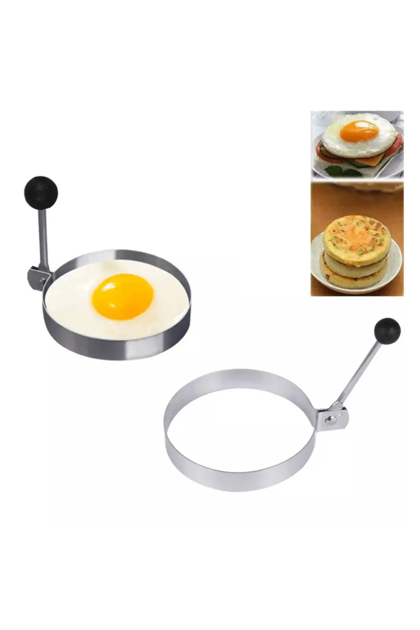 Metalik Daire Şeklinde Metal Omlet Yumurta Ve Krep Kalıpları - Image 1