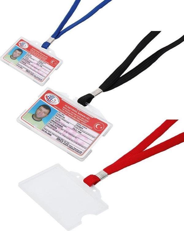 SARFF ŞEFFAF KART KORUYUCULU SİYAH KART ASKI İPİ - 30 ADET - Image 1