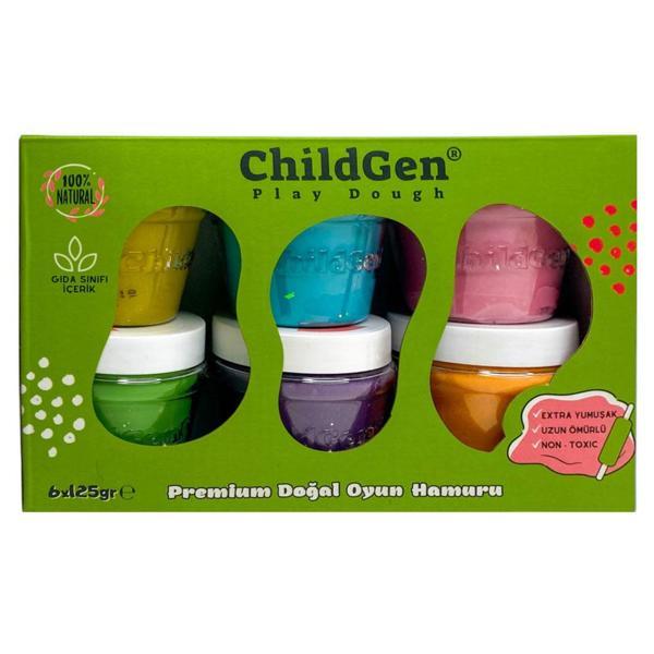ChildGen Natural Playdough 6x125 gr 0.06.01.109 - Image 1
