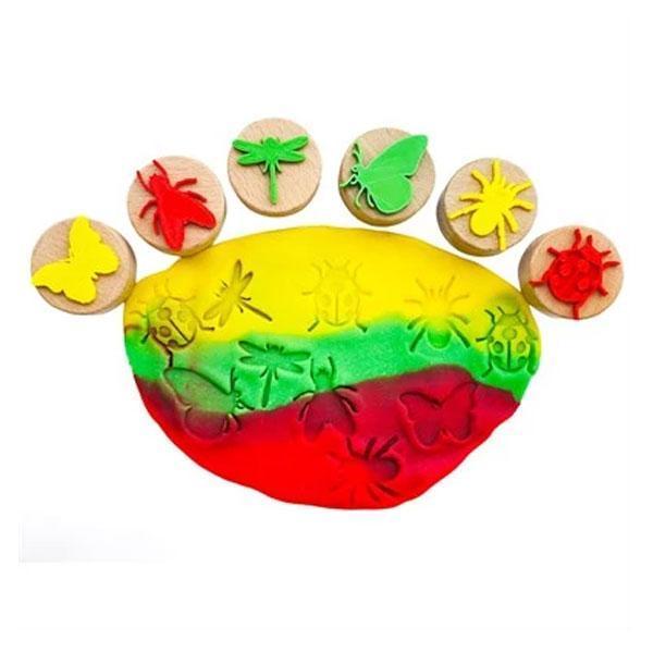 ChildGen Play Dough Ahşap Damga Seti 6lı Böcekler - Image 1